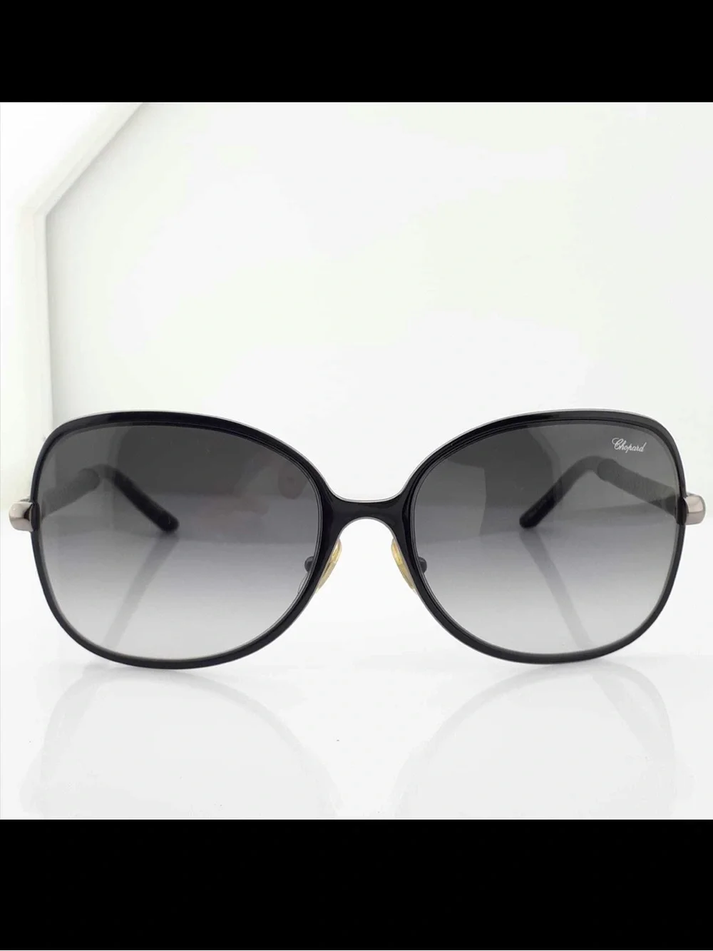 Chopard Black and Silver Gradient Oversized Women's Sunglasses - Picture 3 of 12